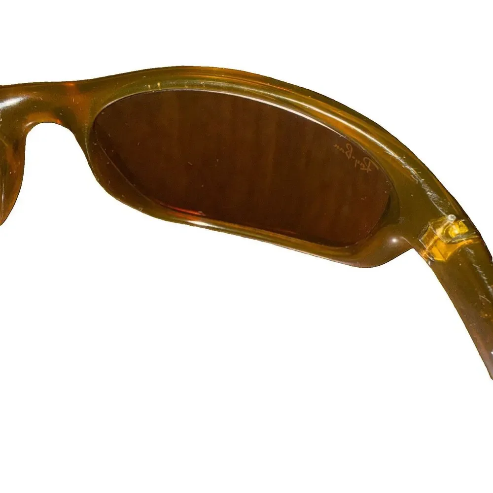 RAY-BAN RB4115 642/73 Shiny Tortoise Brown Sleek Predators Wrap Sunglasses